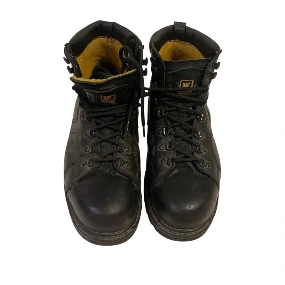 Men’s Caterpillar CAT Black Steel Toe Work Boots - Picture 3 of 9